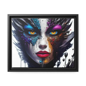 Matte Canvas Woman’s Face Immortalized Bold Modern Art - Dipaliz - 14″ x 11″ (horizontal) / Black / 1.25’’ - Posters
