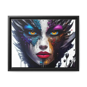 Matte Canvas Woman’s Face Immortalized Bold Modern Art - Dipaliz - 16″ x 12″ (horizontal) / Black / 1.25’’ - Posters