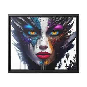 Matte Canvas Woman’s Face Immortalized Bold Modern Art - Dipaliz - 20″ x 16″ (horizontal) / Black / 1.25’’ - Posters