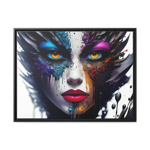 Matte Canvas Woman’s Face Immortalized Bold Modern Art - Dipaliz - 32’’ x 24’’ (horizontal) / Black / 1.25’’ - Posters