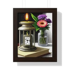 Candle Pocket Watch Framed Vertical Poster Vintage Art - Dipaliz - 11’’ x 14’’ / Walnut - Posters Prints & Visual