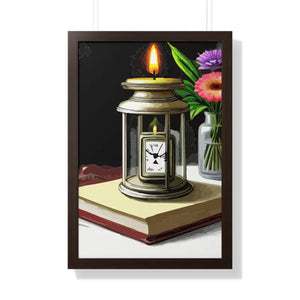 Candle Pocket Watch Framed Vertical Poster Vintage Art - Dipaliz - 20’’ x 30’’ / Walnut - Posters Prints & Visual