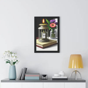Candle Pocket Watch Framed Vertical Poster Vintage Art - Dipaliz - Posters Prints & Visual Artwork