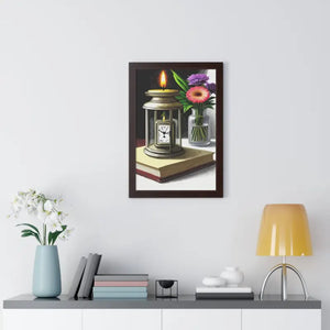 Candle Pocket Watch Framed Vertical Poster Vintage Art - Dipaliz - Posters Prints & Visual Artwork