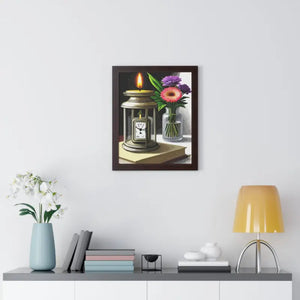 Candle Pocket Watch Framed Vertical Poster Vintage Art - Dipaliz - Posters Prints & Visual Artwork