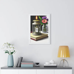 Candle Pocket Watch Framed Vertical Poster Vintage Art - Dipaliz - Posters Prints & Visual Artwork
