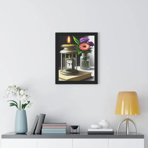 Candle Pocket Watch Framed Vertical Poster Vintage Art - Dipaliz - Posters Prints & Visual Artwork