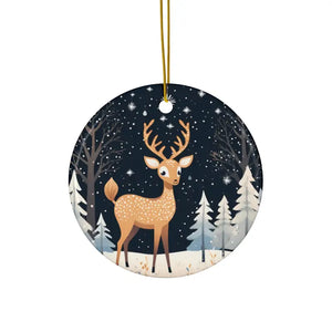 Timeless Christmas Reindeer Ceramic Ornament Collection - Dipaliz - Circle / one Size - Holiday Ornaments