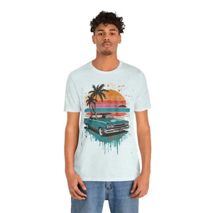 Paradise Unisex Jersey Tee - Coastal Beach Vibe Style - Dipaliz - Heather Ice Blue / s - T-shirts