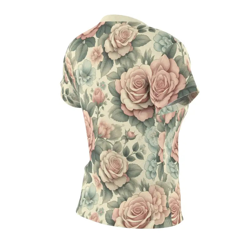 Elevate your Style with Women’s Pastel Roses Aop Sew Tee - T- Shirts