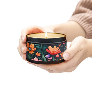 Hand Poured Fresh Coffee Tin Candles Matte Minimalist - Dipaliz - 8oz / Black / Mango Coconut