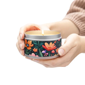 Hand Poured Fresh Coffee Tin Candles Matte Minimalist - Dipaliz - 8oz / Silver / Mango Coconut