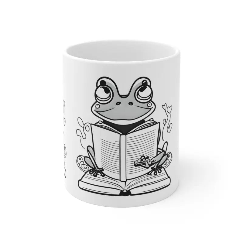 Toadally Cozy Frog Book Mug - Add Joy to your Drinkware! - 11oz