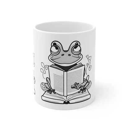 Toadally Cozy Frog Book Mug - Add Joy to your Drinkware! - 11oz