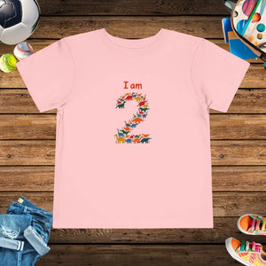 Roaring Two Dinosaur Birthday Tee Cotton Toddler Shirt - Dipaliz - T-shirts