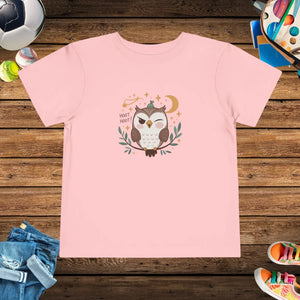 Playful Toddler Owl Short Sleeve - Whimsical Print - Dipaliz - T-shirts - 2t