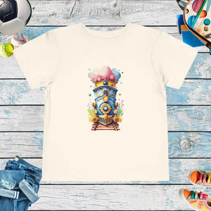 Choo Cutie Train Toddler t Shirt - Soft Cotton Tee - Dipaliz - Natural / 2t - Baby & Clothing