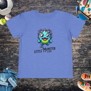 Kids Clothes - Monster 1st Birthday Comfy Tee - Toddler Fun Shirt - Dipaliz Heather Columbia Blue / 2t