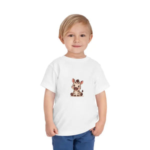 Cute Zebra Toddler Tee - Cotton Short Sleeve - Dipaliz - White / 2t - Baby & Tops