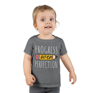 Progress Over Perfection Toddler Tees Stylish Cotton Tops Dipaliz - Graphite Heather / 5t - Baby &