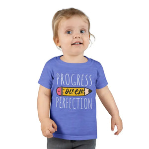 Progress Over Perfection Toddler Tees Stylish Cotton Tops Dipaliz - Heather Royal / 3t - Baby &