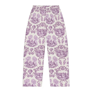 Toile Print Pajama Pants, Women’s Relaxed Lounge Sleepwear - Pajamas