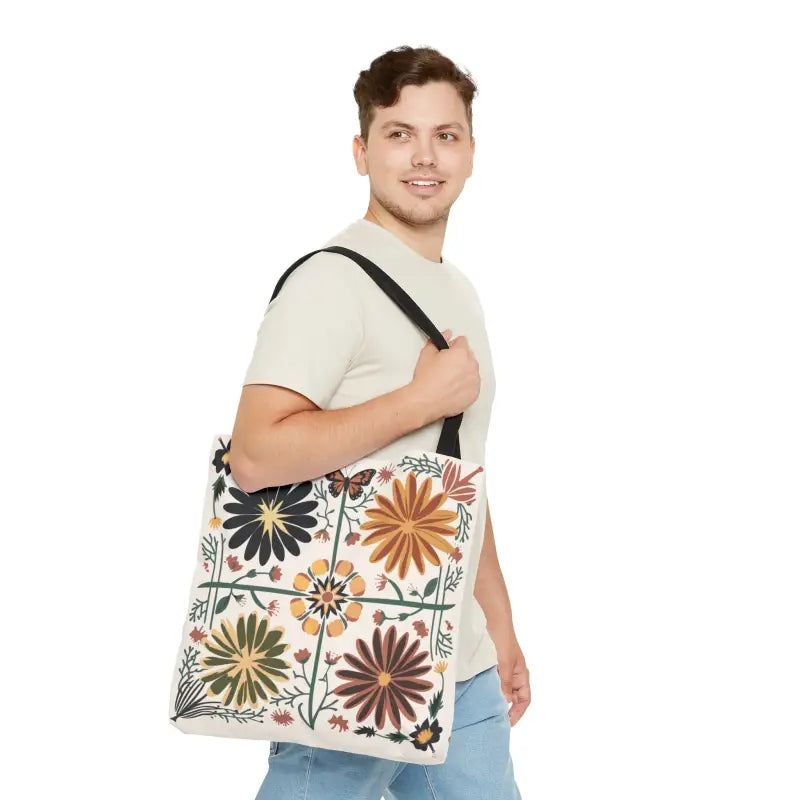 Tote-ally Cozy Cottagecore Flowers Bag: Eco-friendly Floral Magic - Bags