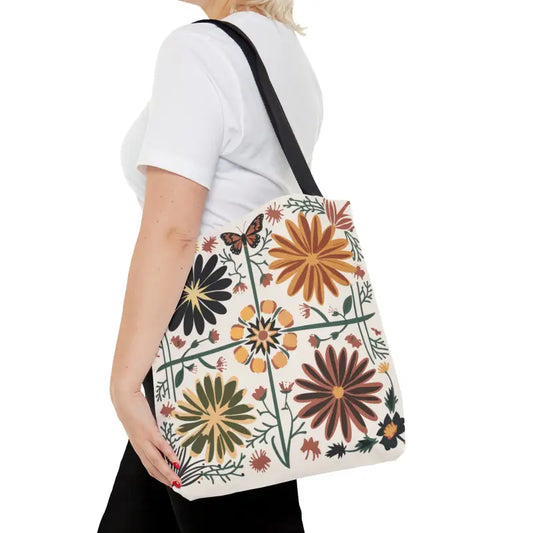 Tote-ally Cozy Cottagecore Flowers Bag: Eco-friendly Floral Magic - Medium Bags