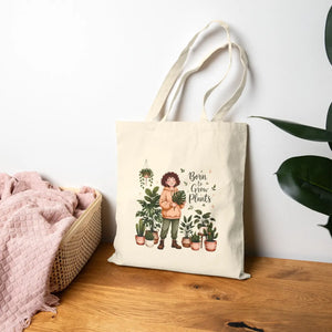 Tote Bag, ?Born to Grow Plants’ Plant Lover Canvas - Bags