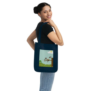 Organic Canvas Tote Bag - Bird Nest Nature Design - Dipaliz - Bags