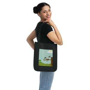 Organic Canvas Tote Bag - Bird Nest Nature Design - Dipaliz - Bags