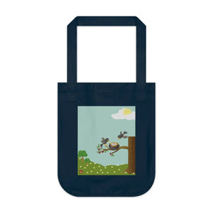 Organic Canvas Tote Bag - Bird Nest Nature Design - Dipaliz - Bags