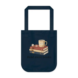 Organic Canvas Tote - Coffee Books Design Certified Cotton - Dipaliz - Bags