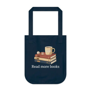 Organic Canvas Tote - Coffee Books Design Certified Cotton - Dipaliz - Bags