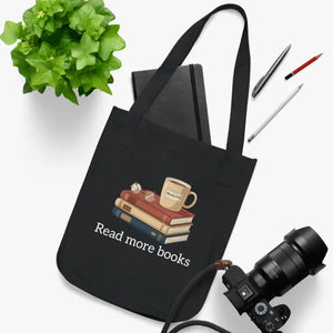 Organic Canvas Tote - Coffee Books Design Certified Cotton - Dipaliz - Bags