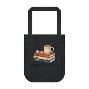 Organic Canvas Tote - Coffee Books Design Certified Cotton - Dipaliz - Bags