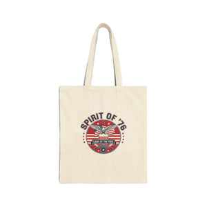 Tote Bag, ?Spirit of ?76’ Retro Patriotic Eagle Canvas (4th July Memorial Day) - Bags