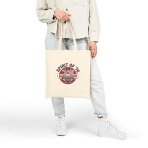 Tote Bag, ?Spirit of ?76’ Retro Patriotic Eagle Canvas (4th July Memorial Day) - Bags