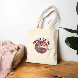 Tote Bag, ?Spirit of ?76’ Retro Patriotic Eagle Canvas (4th July Memorial Day) - Bags