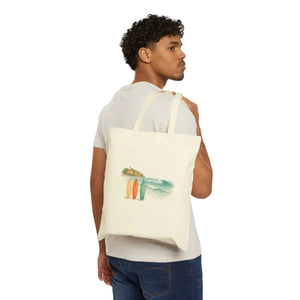 Vintage Surfboard Beach Tote Coastal Waves Design - Dipaliz - Bags