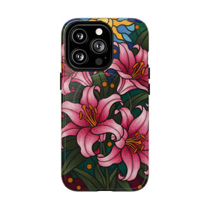Tough Magnetic Case, Pink Lily Floral Phone Cover - Mobile Cases