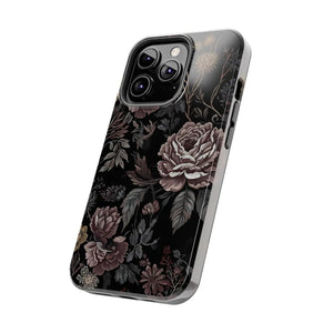 Dark Vintage Rose Tough Phone Case - Impact Resistant - Dipaliz - Mobile Cases