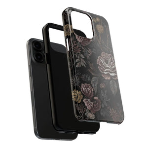 Dark Vintage Rose Tough Phone Case - Impact Resistant - Dipaliz - Mobile Cases