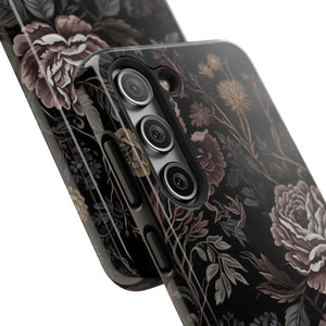 Dark Vintage Rose Tough Phone Case - Impact Resistant - Dipaliz - Mobile Cases