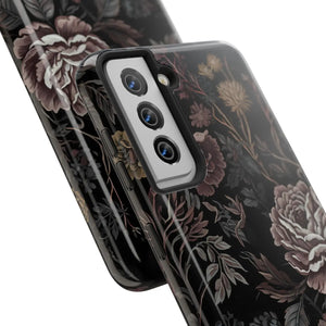 Dark Vintage Rose Tough Phone Case - Impact Resistant - Dipaliz - Mobile Cases