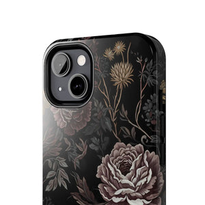 Dark Vintage Rose Tough Phone Case - Impact Resistant - Dipaliz - Mobile Cases