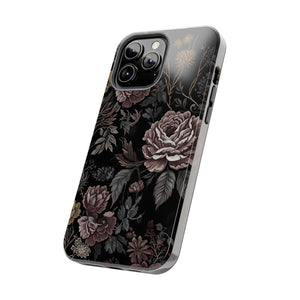 Dark Vintage Rose Tough Phone Case - Impact Resistant - Dipaliz - Mobile Cases