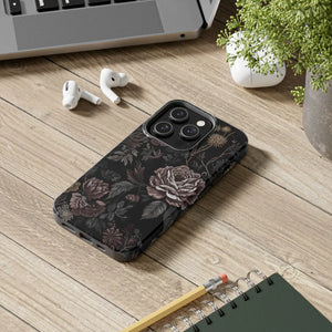 Dark Vintage Rose Tough Phone Case - Impact Resistant - Dipaliz - Mobile Cases