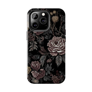 Dark Vintage Rose Tough Phone Case - Impact Resistant - Dipaliz - Mobile Cases
