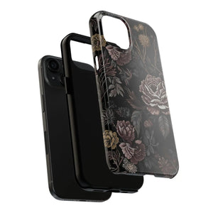 Dark Vintage Rose Tough Phone Case - Impact Resistant - Dipaliz - Mobile Cases